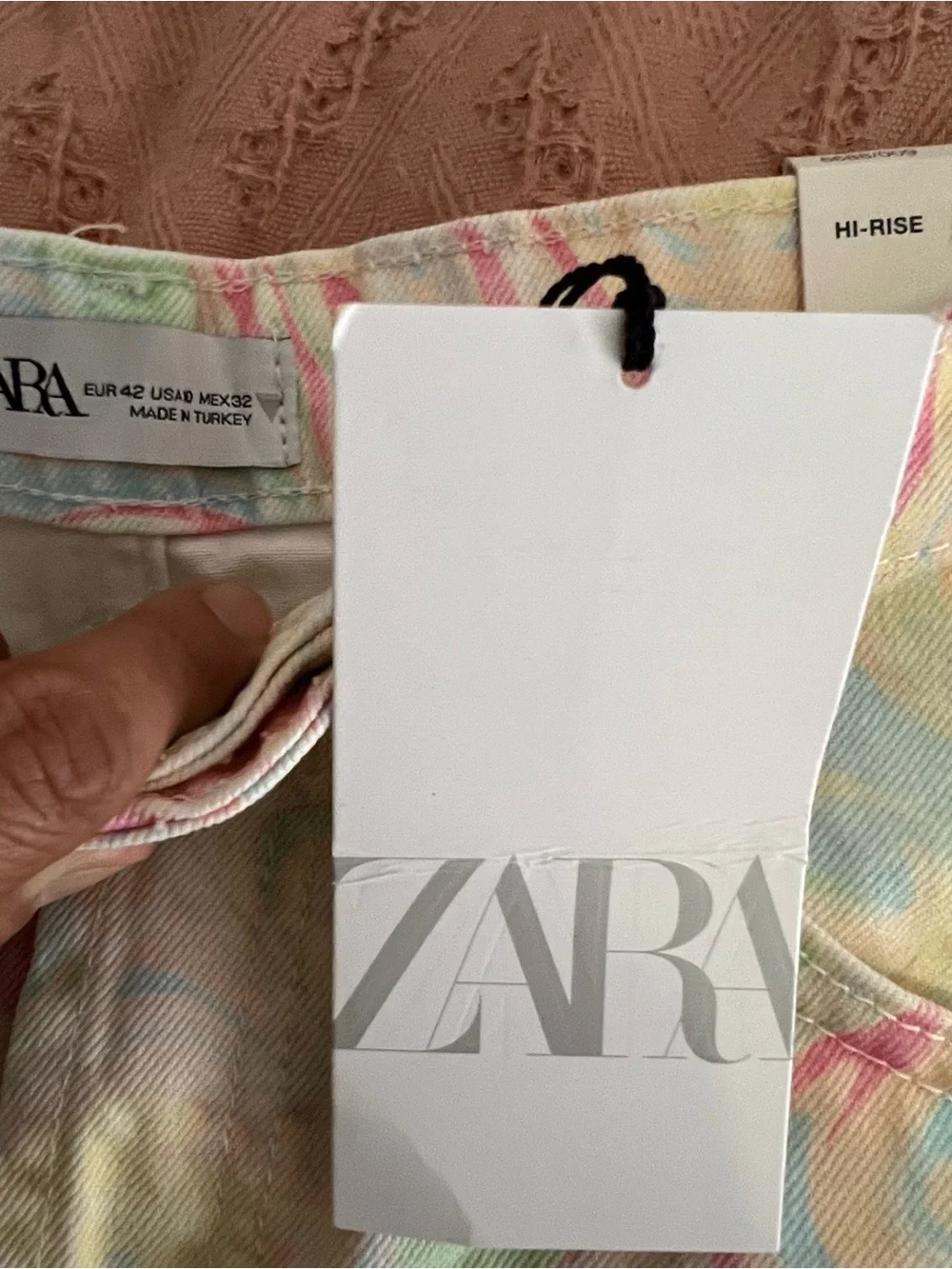New Zara Pastel Swirl Multicolored Y2K, Candycore Denim Women’s Shorts Sz 10